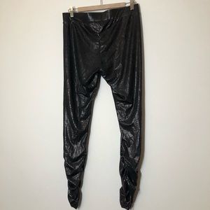 Candie’s Faux Snake Skin Print Ruched Pant, XL